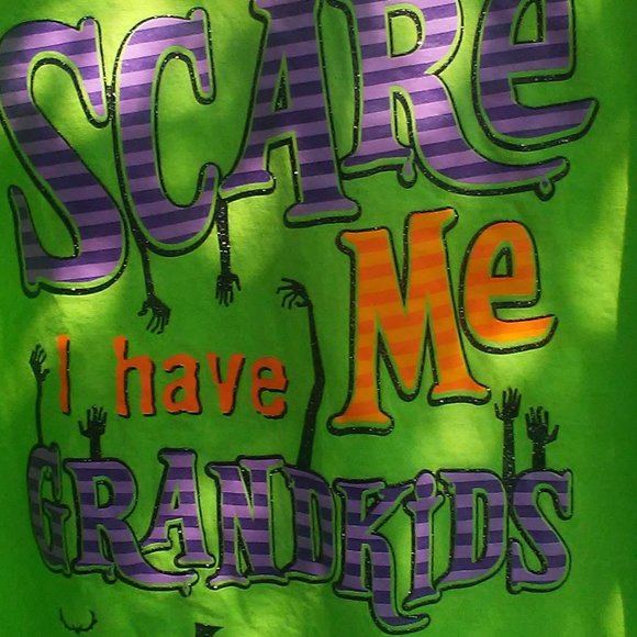 XL Lady T-Shirt Green with halloween message - Picture 3 of 5